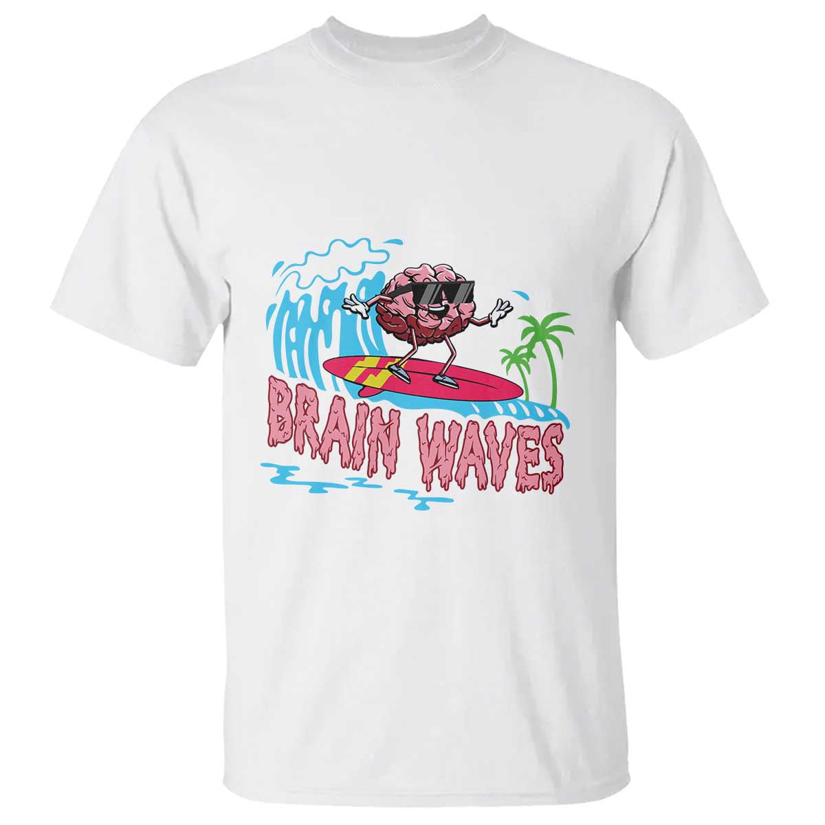 Funny Brain Waves Neuroscience T Shirt TS09 White Print Your Wear