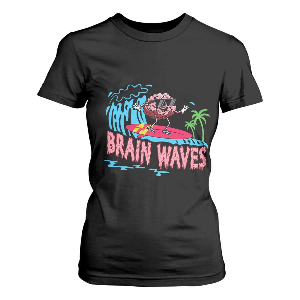 Funny Brain Waves Neuroscience T Shirt For Women TS09 Black Print Your Wear