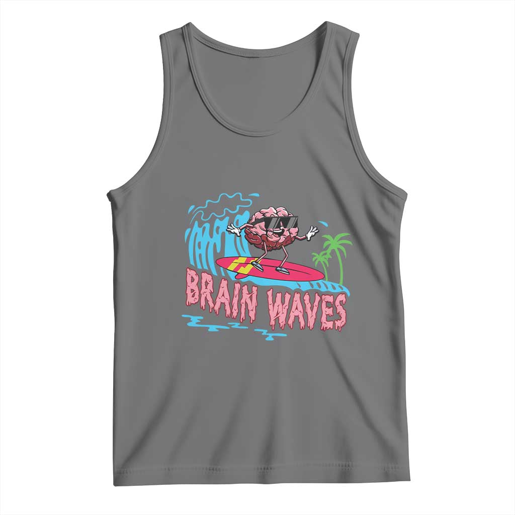 Funny Brain Waves Neuroscience Tank Top TS09 Black Heather Print Your Wear