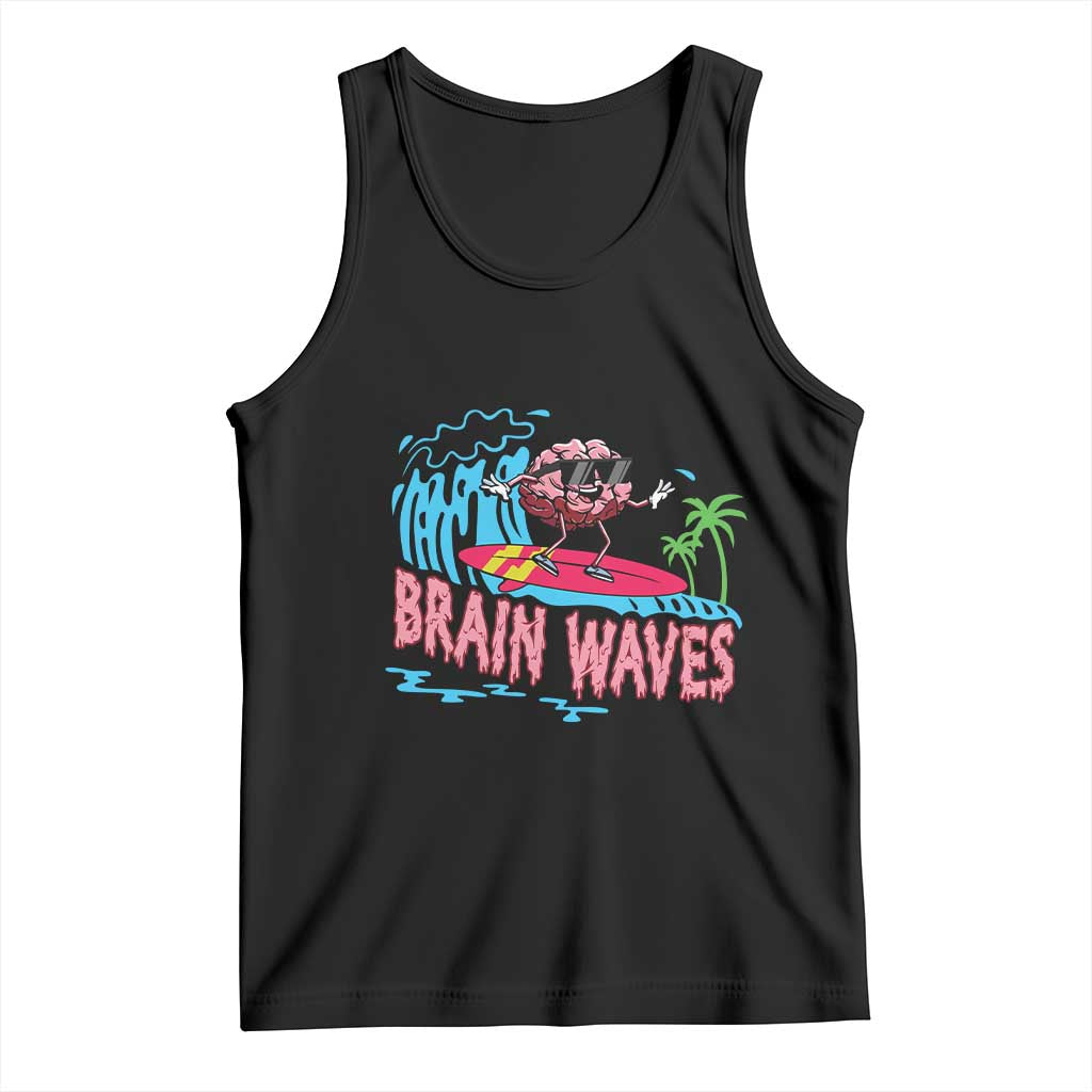 Funny Brain Waves Neuroscience Tank Top TS09 Black Print Your Wear