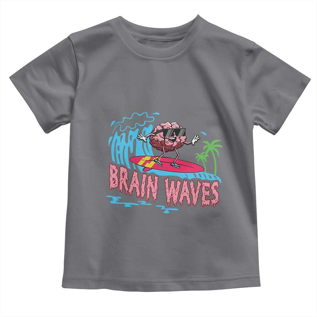 Funny Brain Waves Neuroscience Toddler T Shirt TS09 Charcoal Print Your Wear