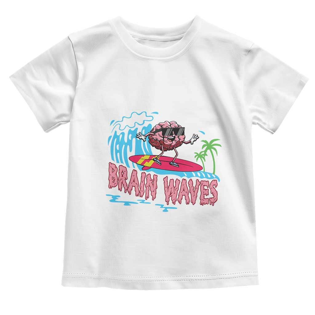 Funny Brain Waves Neuroscience Toddler T Shirt TS09 White Print Your Wear