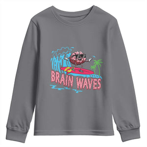 Funny Brain Waves Neuroscience Youth Sweatshirt TS09 Charcoal Print Your Wear