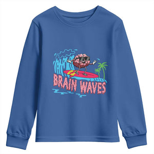 Funny Brain Waves Neuroscience Youth Sweatshirt TS09 Royal Blue Print Your Wear