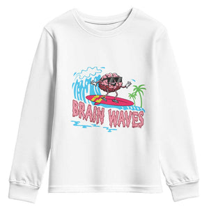 Funny Brain Waves Neuroscience Youth Sweatshirt TS09 White Print Your Wear