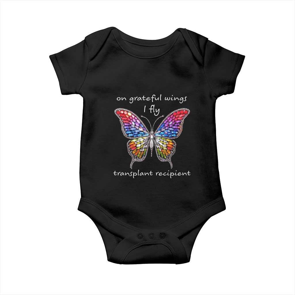 Transplant Recipient Baby Onesie On Grateful Wings I Fly TS09 Black Print Your Wear