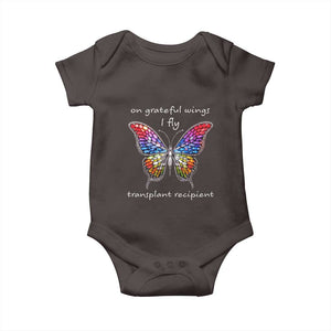 Transplant Recipient Baby Onesie On Grateful Wings I Fly TS09 Dark Chocolate Print Your Wear