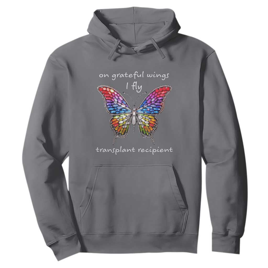 Transplant Recipient Hoodie On Grateful Wings I Fly TS09 Charcoal Print Your Wear