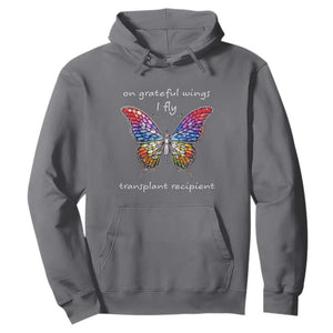 Transplant Recipient Hoodie On Grateful Wings I Fly TS09 Charcoal Print Your Wear