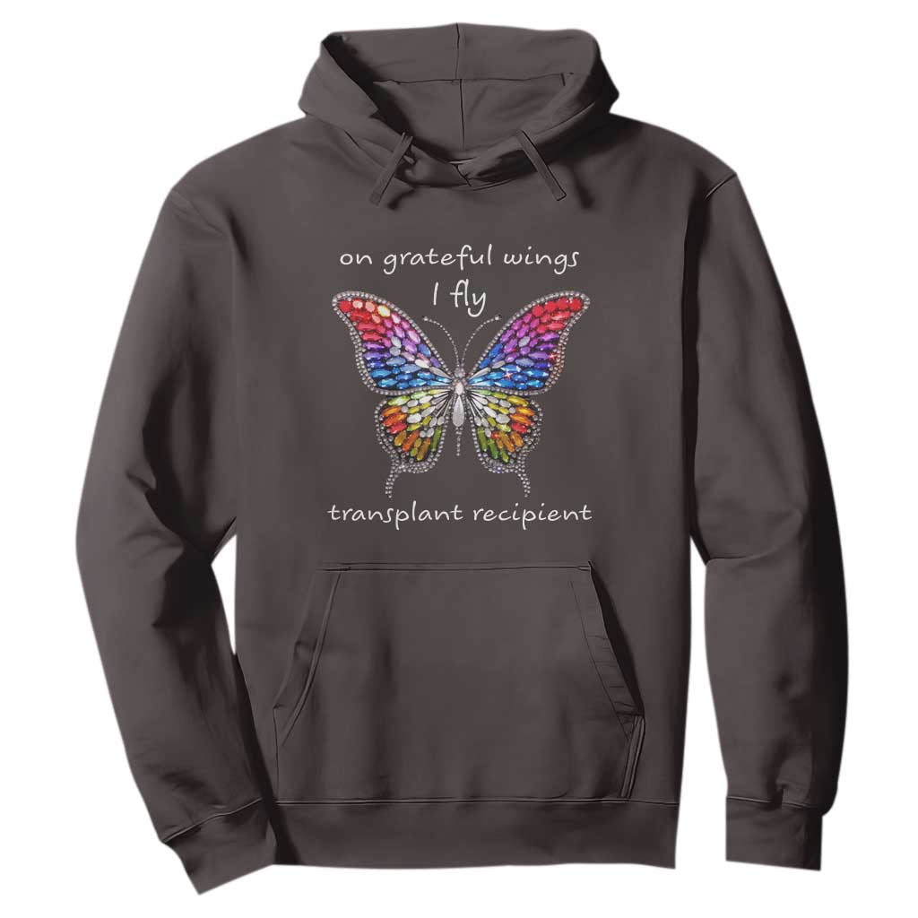 Transplant Recipient Hoodie On Grateful Wings I Fly TS09 Dark Chocolate Print Your Wear