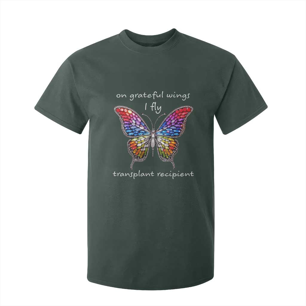 Transplant Recipient T Shirt For Kid On Grateful Wings I Fly TS09 Dark Forest Green Print Your Wear