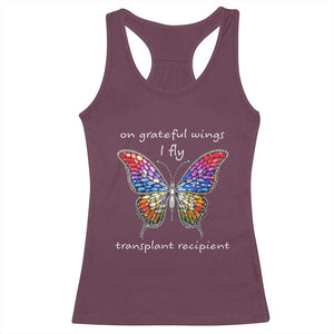Transplant Recipient Racerback Tank Top On Grateful Wings I Fly TS09 Maroon Print Your Wear