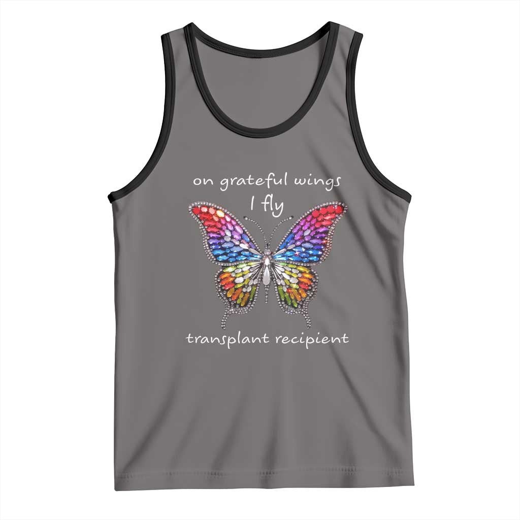 Transplant Recipient Tank Top On Grateful Wings I Fly TS09 Deep Heather Black Print Your Wear