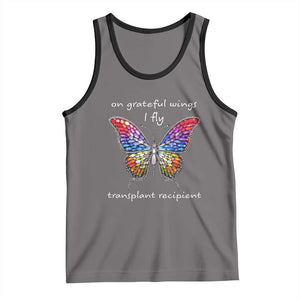 Transplant Recipient Tank Top On Grateful Wings I Fly TS09 Deep Heather Black Print Your Wear