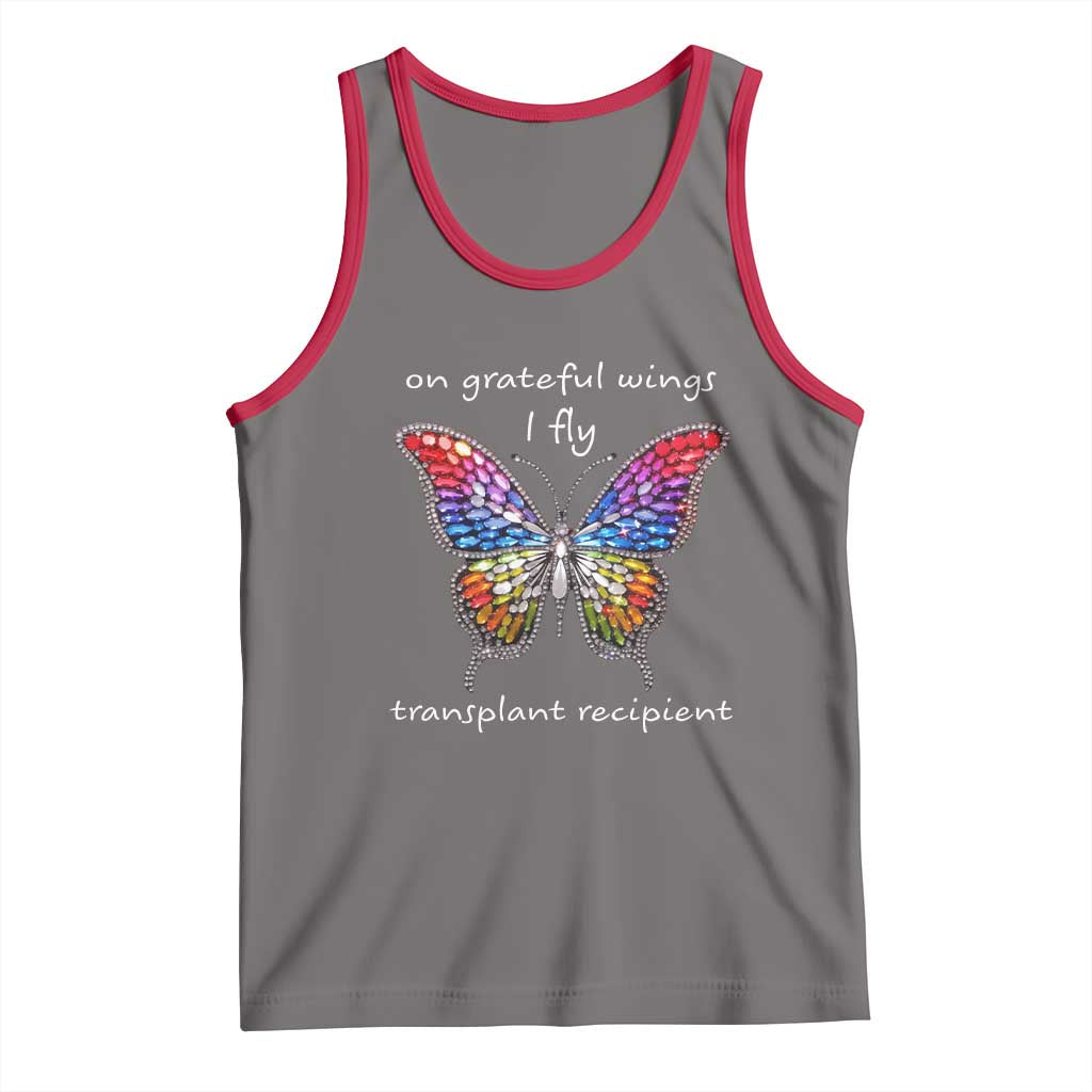 Transplant Recipient Tank Top On Grateful Wings I Fly TS09 Deep Heather Red Print Your Wear
