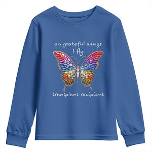 Transplant Recipient Youth Sweatshirt On Grateful Wings I Fly TS09 Royal Blue Print Your Wear