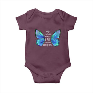 Transplant Recipient On Grateful Wings I Fly Baby Onesie TS09 Maroon Print Your Wear