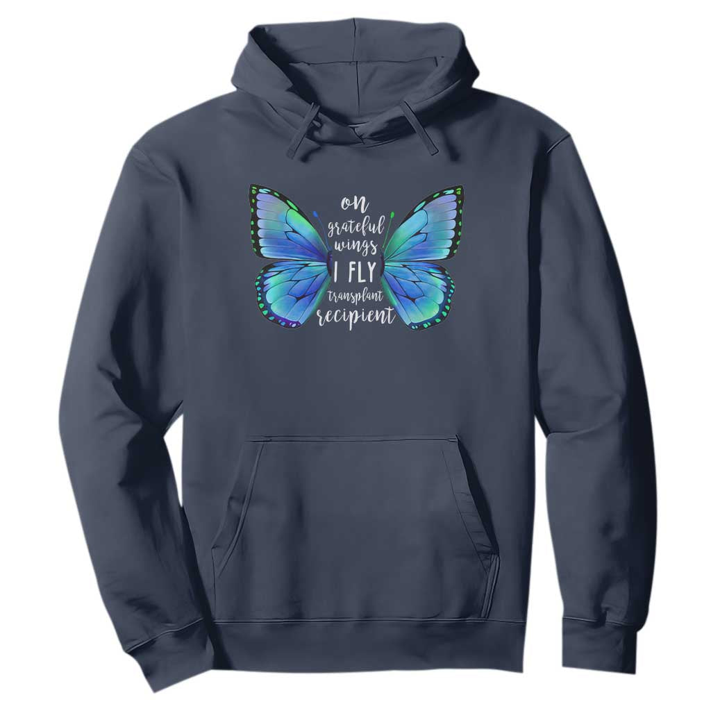 Transplant Recipient On Grateful Wings I Fly Hoodie TS09 Navy Print Your Wear