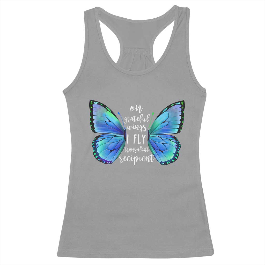 Transplant Recipient On Grateful Wings I Fly Racerback Tank Top TS09 Sport Gray Print Your Wear