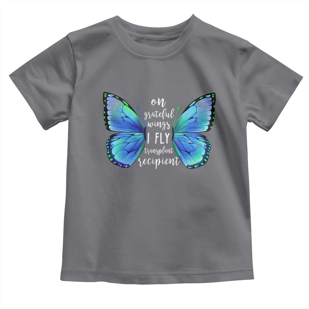 Transplant Recipient On Grateful Wings I Fly Toddler T Shirt TS09 Charcoal Print Your Wear