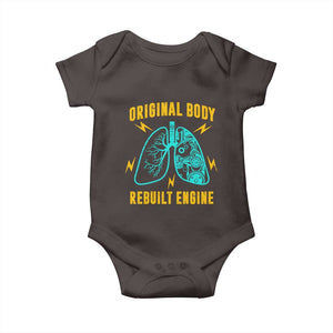Lung Transplant Surgery Baby Onesie Original Body Rebuilt Engine TS09 Dark Chocolate Print Your Wear