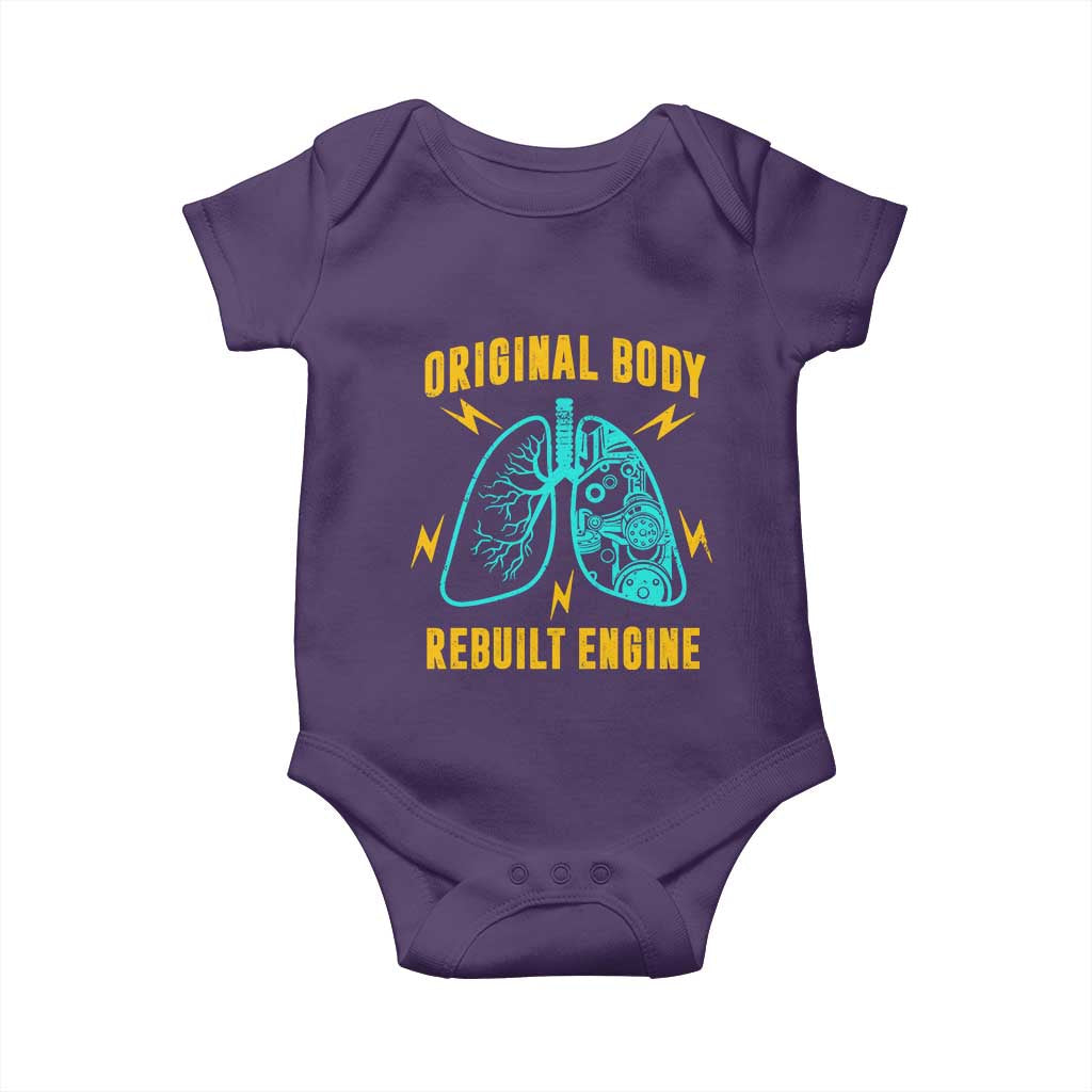 Lung Transplant Surgery Baby Onesie Original Body Rebuilt Engine TS09 Purple Print Your Wear