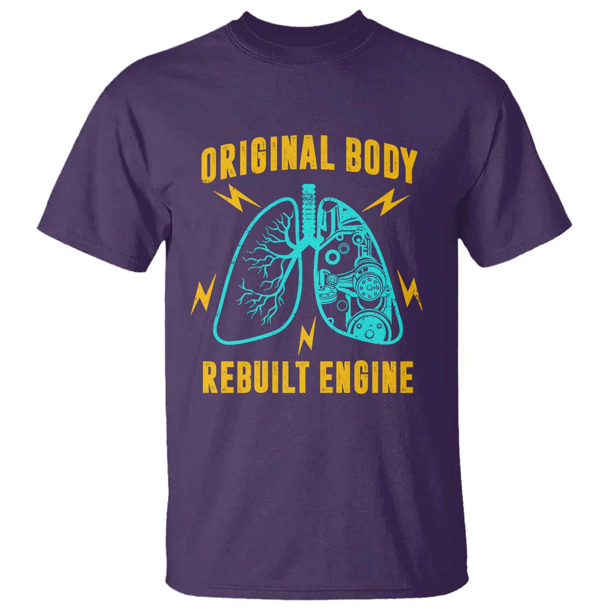 Lung Transplant Surgery T Shirt Original Body Rebuilt Engine TS09 Purple Print Your Wear