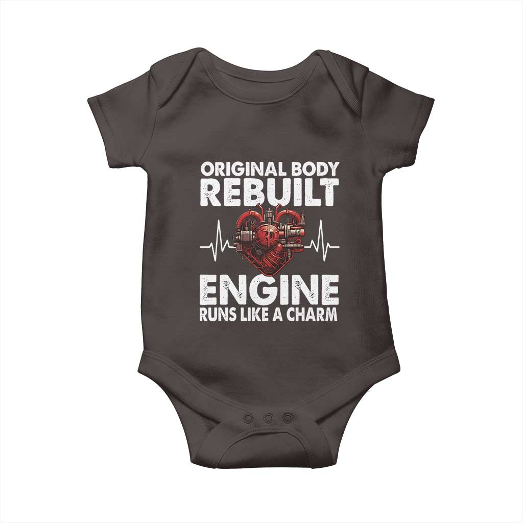Open Heart Surgery Baby Onesie Original Body Rebuilt Engine Runs Like A Charm TS09 Dark Chocolate Print Your Wear
