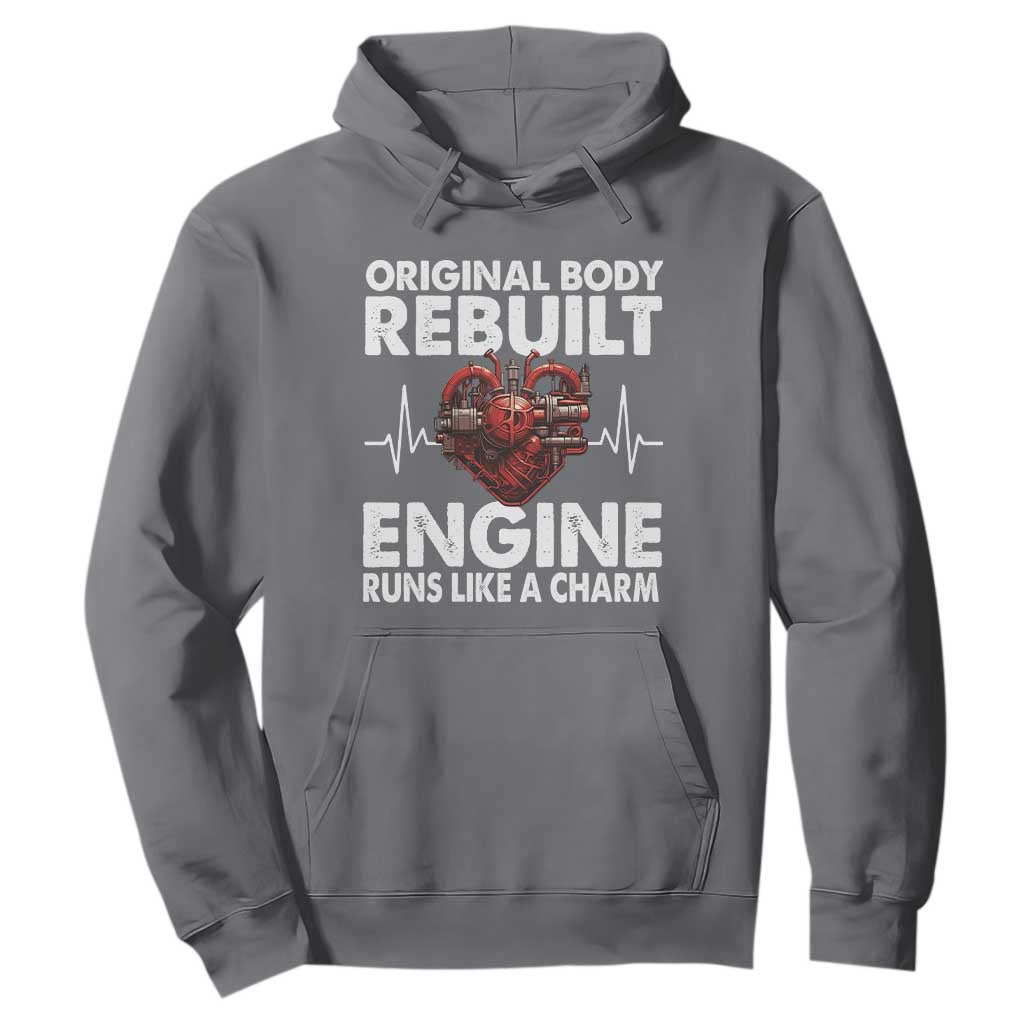 Open Heart Surgery Hoodie Original Body Rebuilt Engine Runs Like A Charm TS09 Charcoal Print Your Wear