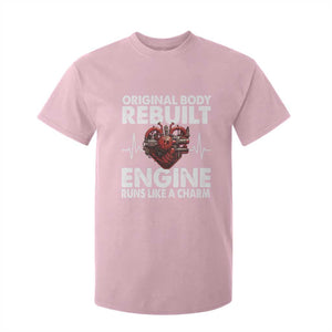 Open Heart Surgery T Shirt For Kid Original Body Rebuilt Engine Runs Like A Charm TS09 Light Pink Print Your Wear