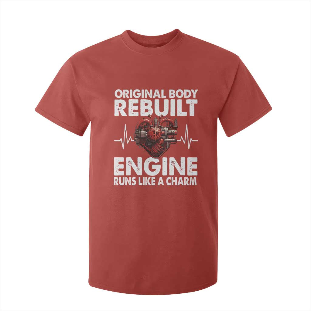 Open Heart Surgery T Shirt For Kid Original Body Rebuilt Engine Runs Like A Charm TS09 Red Print Your Wear