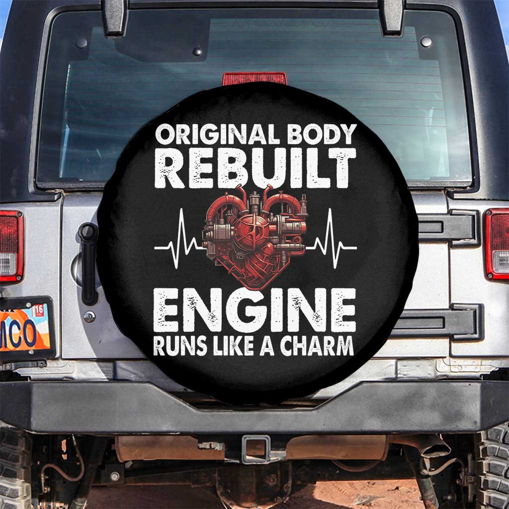 Open Heart Surgery Spare Tire Cover Original Body Rebuilt Engine Runs Like A Charm TS09 No hole Black Print Your Wear