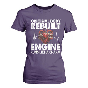 Open Heart Surgery T Shirt For Women Original Body Rebuilt Engine Runs Like A Charm TS09 Purple Print Your Wear