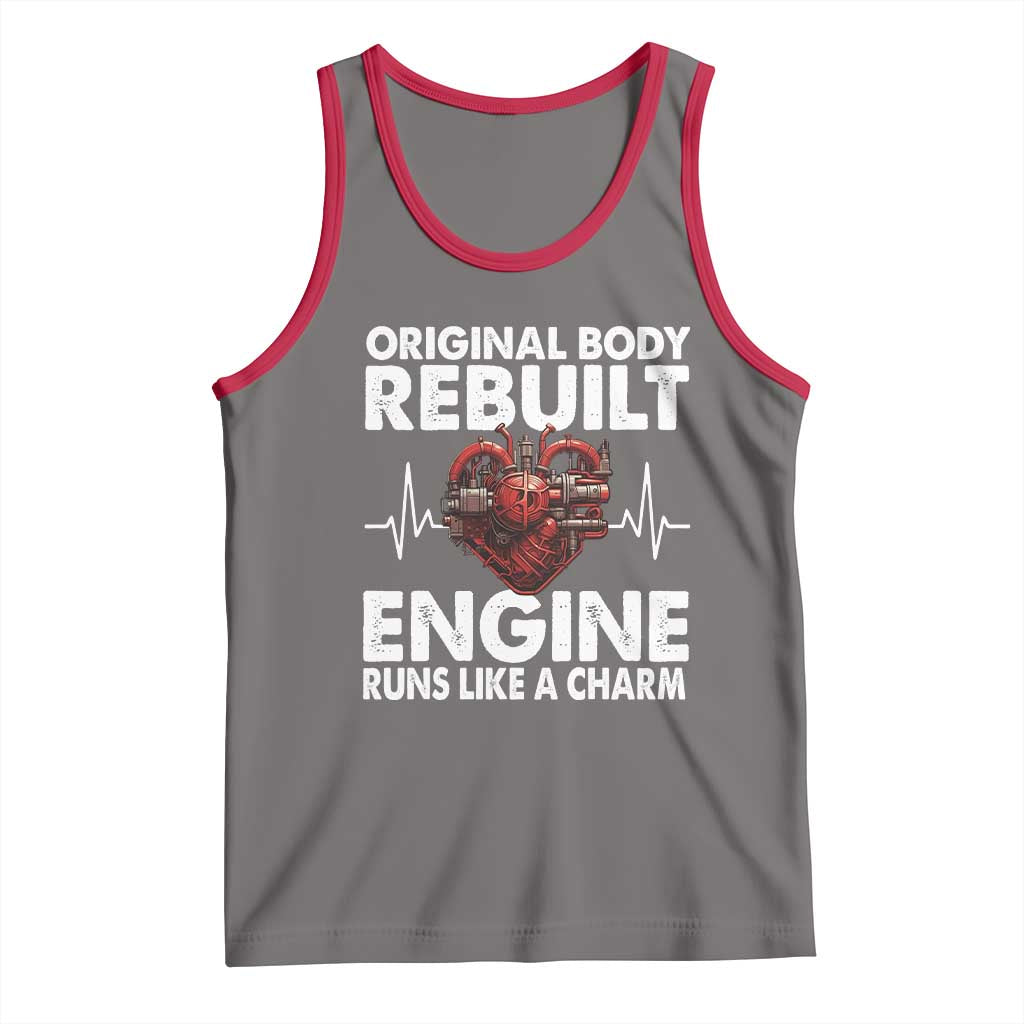 Open Heart Surgery Tank Top Original Body Rebuilt Engine Runs Like A Charm TS09 Deep Heather Red Print Your Wear