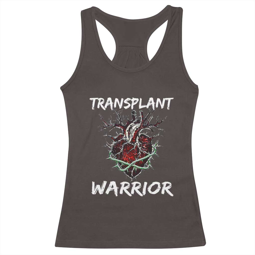 Heart Transplant Warrior Racerback Tank Top TS09 Dark Chocolate Print Your Wear