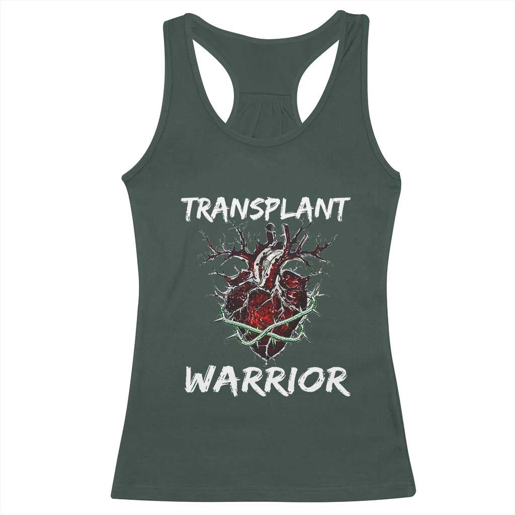 Heart Transplant Warrior Racerback Tank Top TS09 Dark Forest Green Print Your Wear