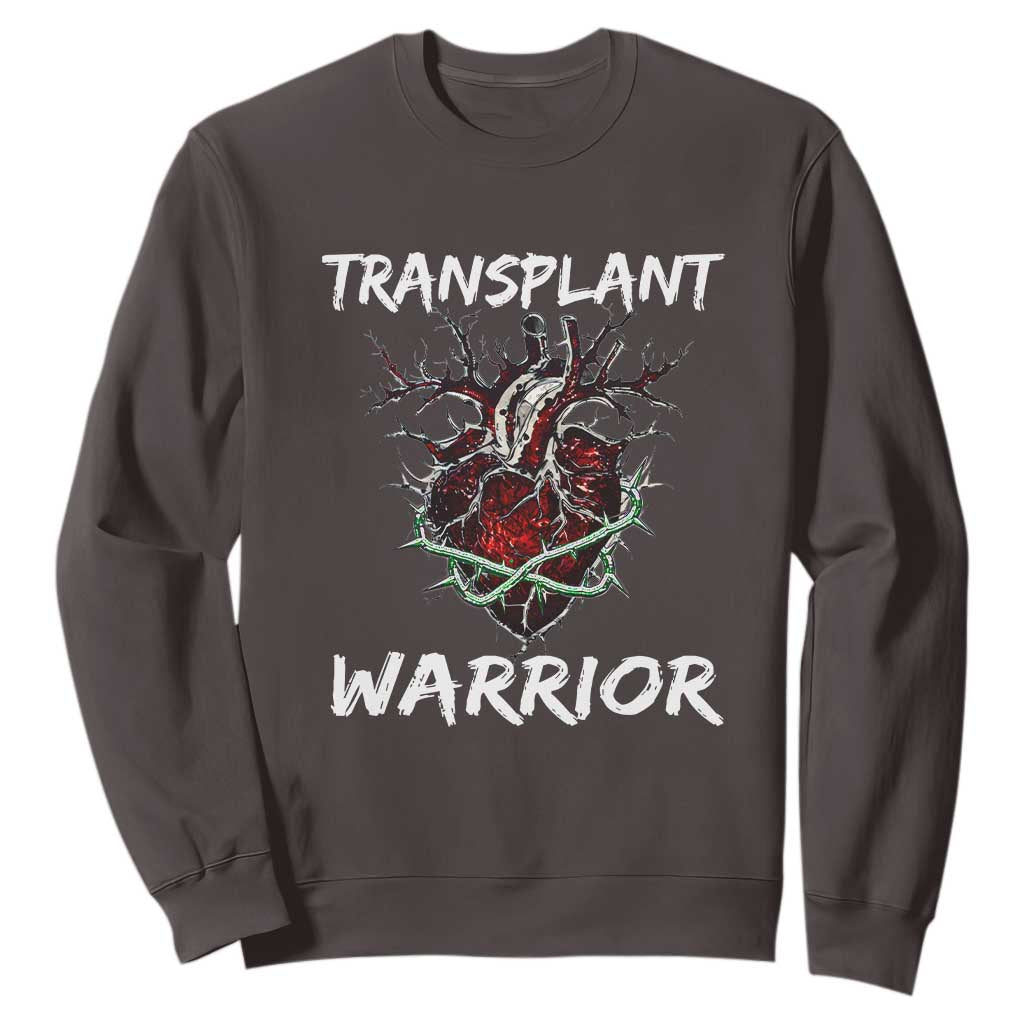 Heart Transplant Warrior Sweatshirt TS09 Dark Chocolate Print Your Wear