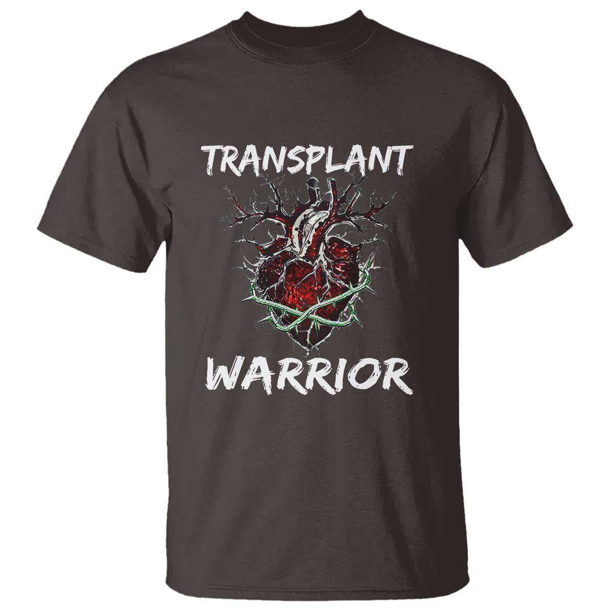 Heart Transplant Warrior T Shirt TS09 Dark Chocolate Print Your Wear