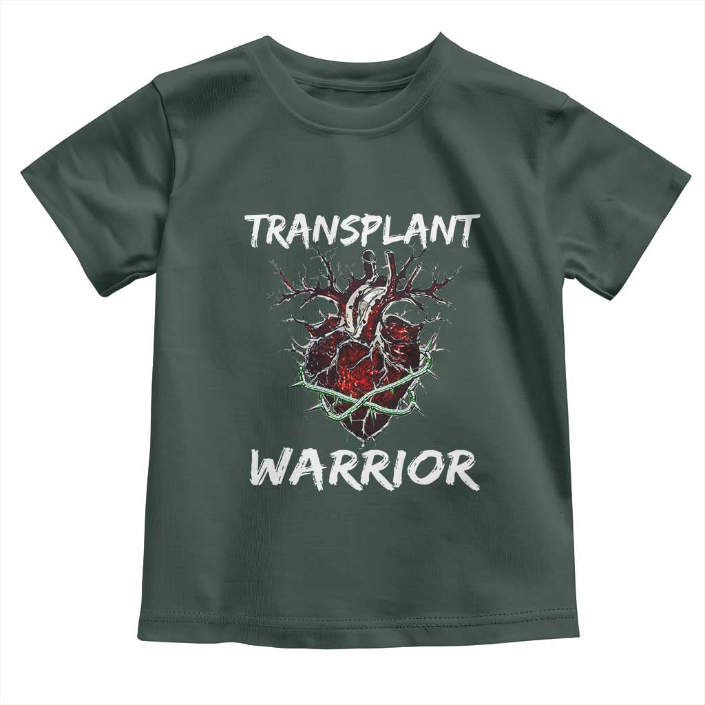Heart Transplant Warrior Toddler T Shirt TS09 Dark Forest Green Print Your Wear
