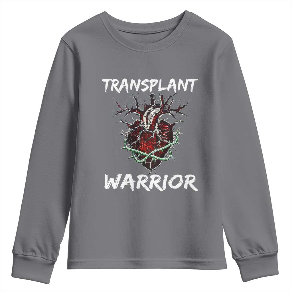 Heart Transplant Warrior Youth Sweatshirt TS09 Charcoal Print Your Wear