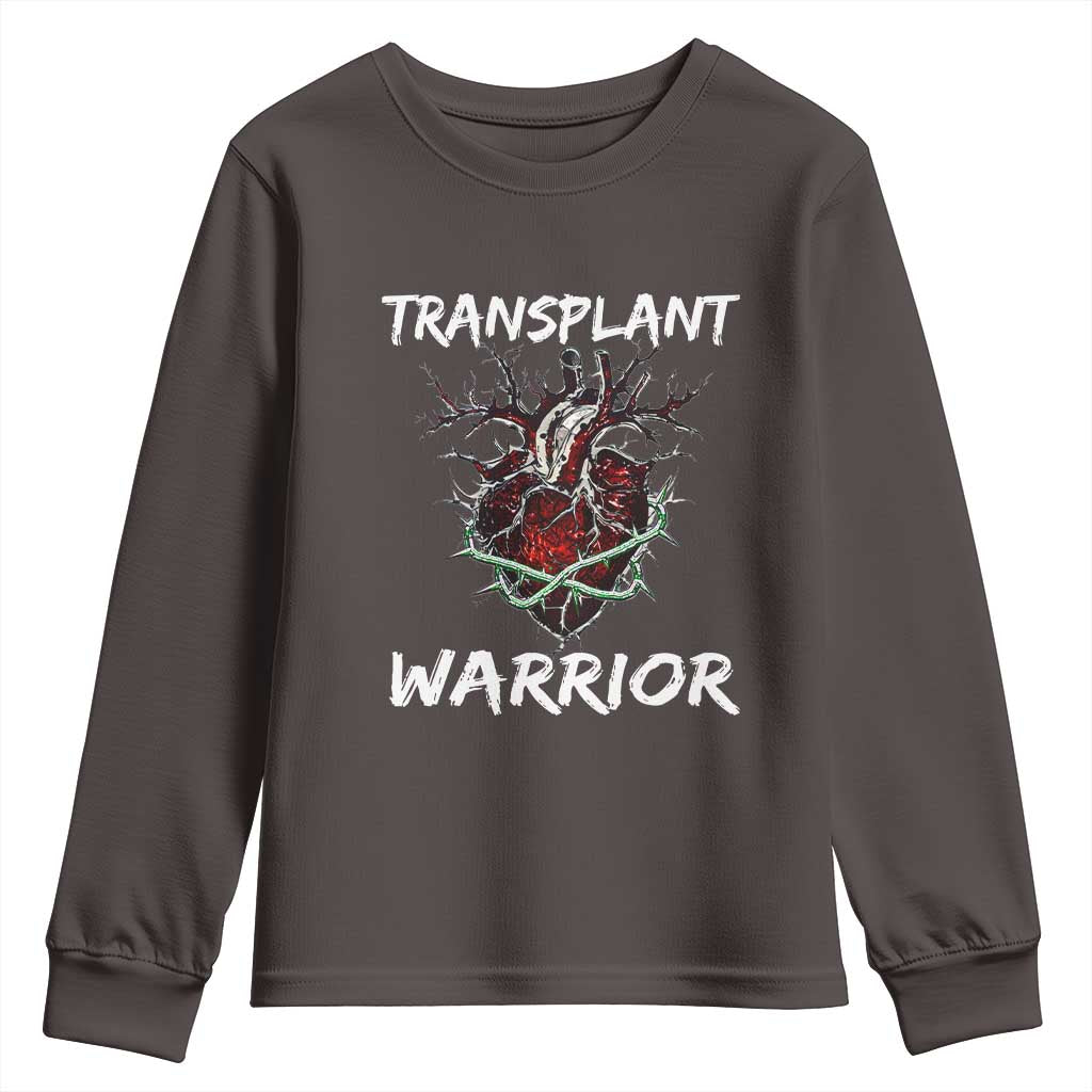 Heart Transplant Warrior Youth Sweatshirt TS09 Dark Chocolate Print Your Wear