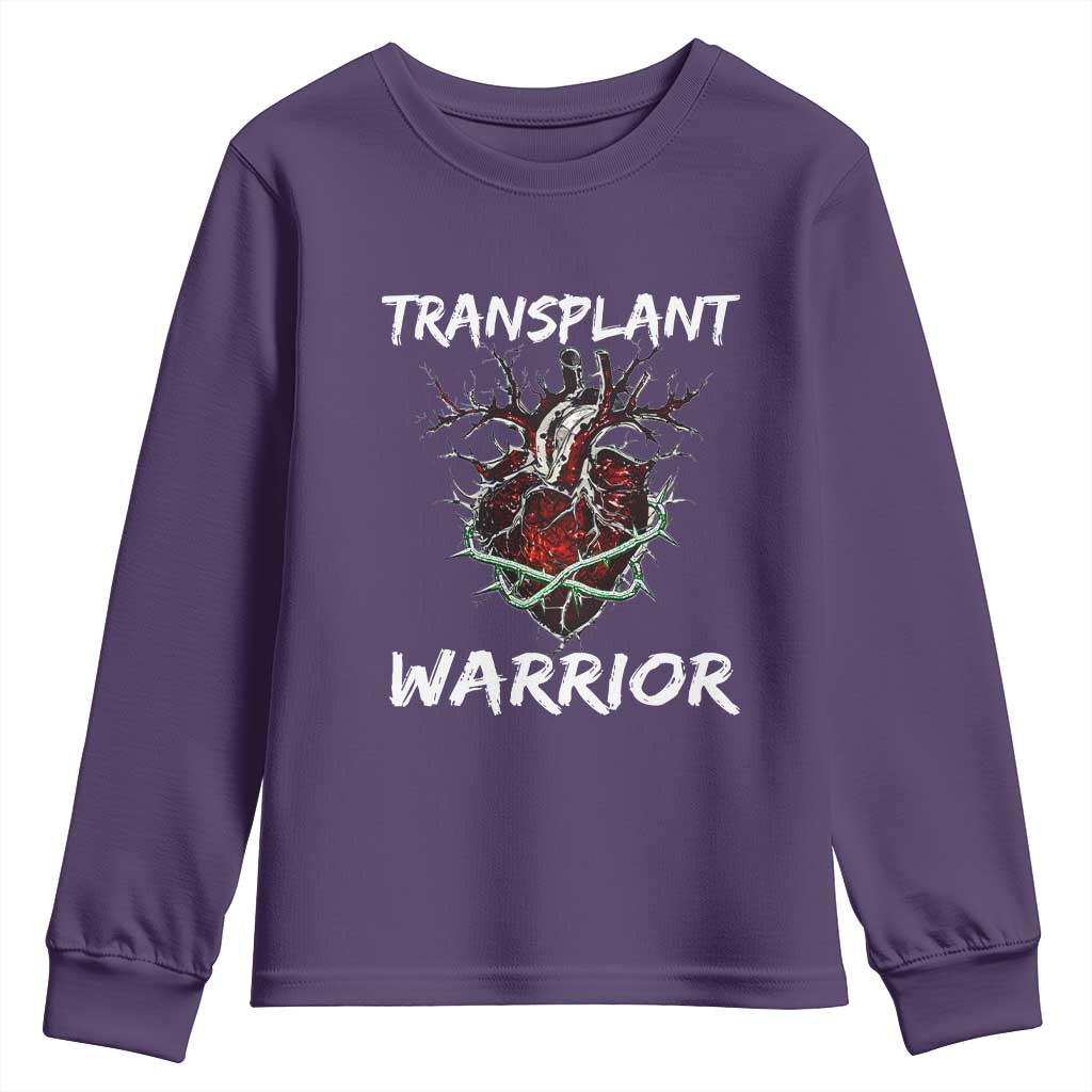 Heart Transplant Warrior Youth Sweatshirt TS09 Purple Print Your Wear