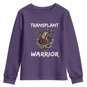 Heart Transplant Warrior Youth Sweatshirt TS09 Purple Print Your Wear