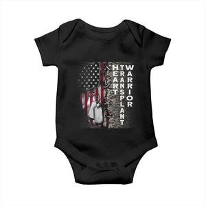 Heart Transplant Warrior Baby Onesie Surgery Survivor American Flag TS09 Black Print Your Wear