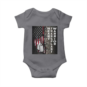 Heart Transplant Warrior Baby Onesie Surgery Survivor American Flag TS09 Charcoal Print Your Wear