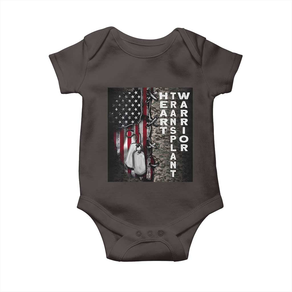 Heart Transplant Warrior Baby Onesie Surgery Survivor American Flag TS09 Dark Chocolate Print Your Wear
