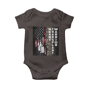 Heart Transplant Warrior Baby Onesie Surgery Survivor American Flag TS09 Dark Chocolate Print Your Wear