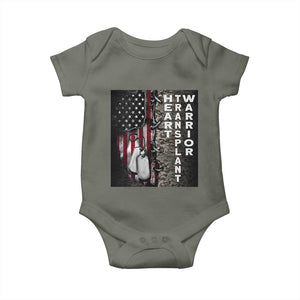 Heart Transplant Warrior Baby Onesie Surgery Survivor American Flag TS09 Military Green Print Your Wear