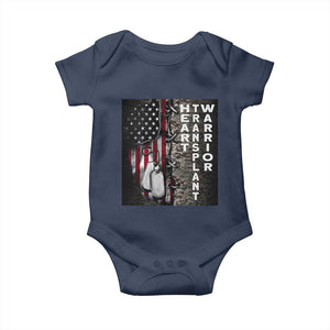 Heart Transplant Warrior Baby Onesie Surgery Survivor American Flag TS09 Navy Print Your Wear