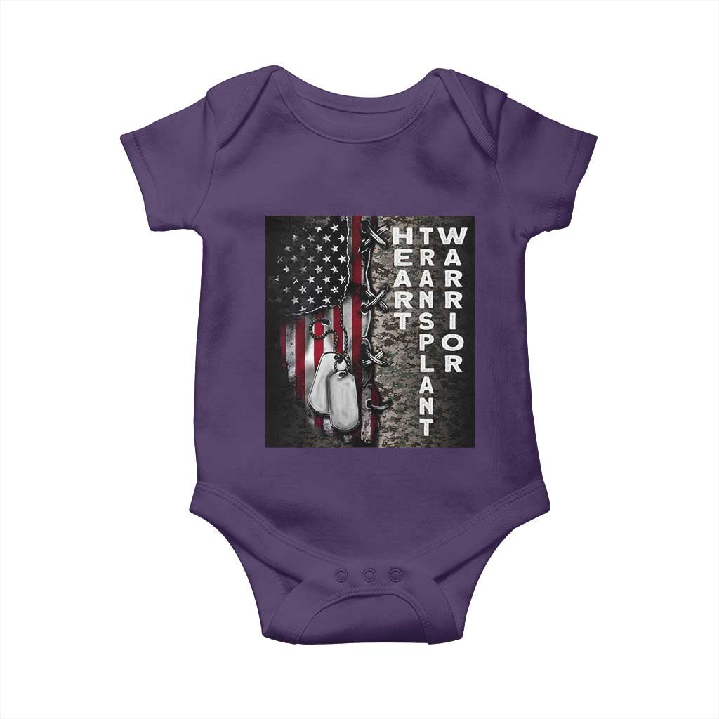 Heart Transplant Warrior Baby Onesie Surgery Survivor American Flag TS09 Purple Print Your Wear